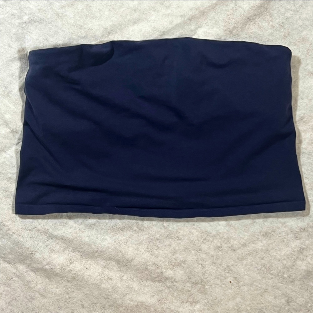 Aerie Chill Play Move Navy Blue Bandeau Tube Bralette Crop Top